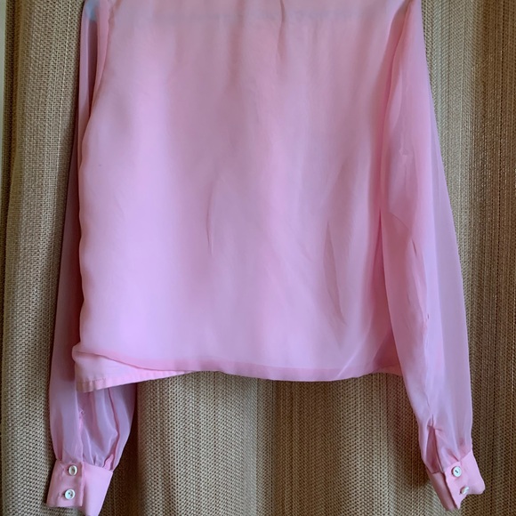Vintage Mr. Pearcy Elegant Pink Blouse with Bow Detail - Picture 4 of 7
